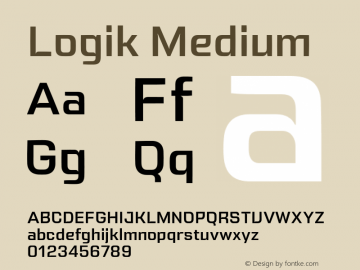 Logik Medium Version 1.000;hotconv 1.0.109;makeotfexe 2.5.65596 Font Sample