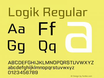 Logik Regular Version 1.000;hotconv 1.0.109;makeotfexe 2.5.65596 Font Sample