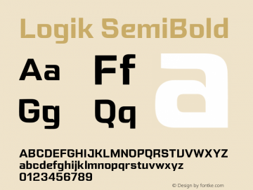 Logik SemiBold Version 1.000;hotconv 1.0.109;makeotfexe 2.5.65596 Font Sample