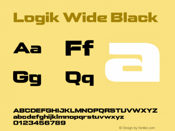 Logik Wide Black Version 1.000;hotconv 1.0.109;makeotfexe 2.5.65596 Font Sample