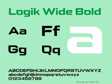 Logik Wide Bold Version 1.000;hotconv 1.0.109;makeotfexe 2.5.65596图片样张