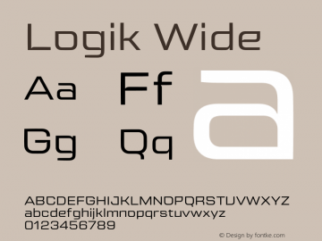 Logik Wide Version 1.000;hotconv 1.0.109;makeotfexe 2.5.65596 Font Sample