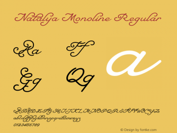 NatalyaMonoline-Regular 1.000 Font Sample