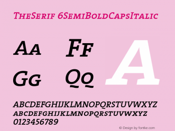 TheSerif 6SemiBoldCapsItalic Version 1.0图片样张