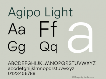 AgipoLight-Regular Version 1.000图片样张