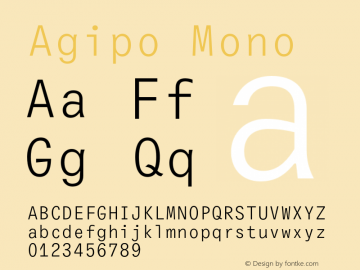 AgipoMono-Regular Version 1.000图片样张