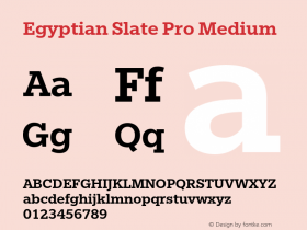 EgyptianSlatePro-Medium Version 1.00 Font Sample