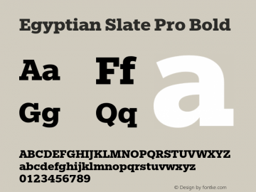 EgyptianSlatePro-Bold Version 1.00 Font Sample