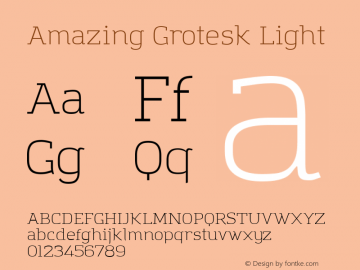Amazing Grotesk Light Version 1.001 Font Sample