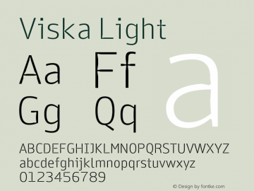 Viska Light Version 1.001;PS 001.001;hotconv 1.0.70;makeotf.lib2.5.58329图片样张