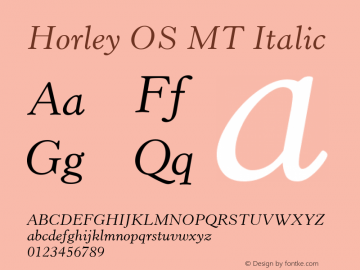 Horley OS MT Italic Version 2.0 Font Sample