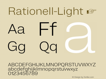 ☞Rationell Light Version 4.059;hotconv 1.0.109;makeotfexe 2.5.65596;com.myfonts.easy.peggo.rationell.light.wfkit2.version.5rp4图片样张