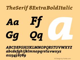 TheSerif 8ExtraBoldItalic Version 1.0图片样张