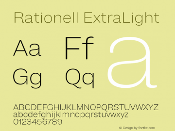 Rationell-ExtraLight Version 4.059;hotconv 1.0.109;makeotfexe 2.5.65596图片样张