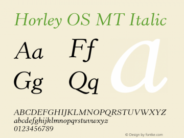 Horley OS MT Italic 001.003图片样张