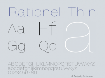 Rationell-Thin Version 4.059;hotconv 1.0.109;makeotfexe 2.5.65596 Font Sample