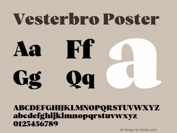 Vesterbro-Poster Version 1.500 Font Sample