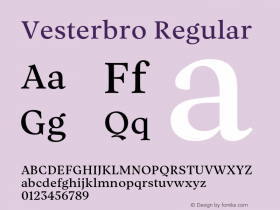 Vesterbro-Regular Version 1.500 Font Sample