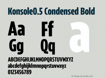 Konsole0.5 Condensed Bold Version 1.000;hotconv 1.0.109;makeotfexe 2.5.65596 Font Sample