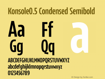Konsole0.5 Condensed Semibold Version 1.000;hotconv 1.0.109;makeotfexe 2.5.65596 Font Sample