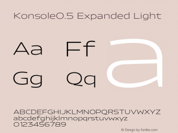 Konsole0.5 Expanded Light Version 1.000;hotconv 1.0.109;makeotfexe 2.5.65596 Font Sample
