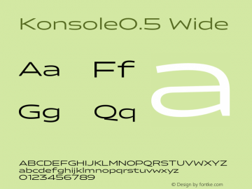 Konsole0.5 Wide Version 1.000;hotconv 1.0.109;makeotfexe 2.5.65596 Font Sample