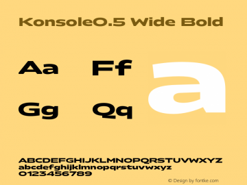 Konsole0.5 Wide Bold Version 1.000;hotconv 1.0.109;makeotfexe 2.5.65596图片样张