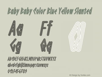 Baby Baby Color Blue Yellow Slanted Version 1.000;PS 001.000;hotconv 1.0.88;makeotf.lib2.5.64775图片样张
