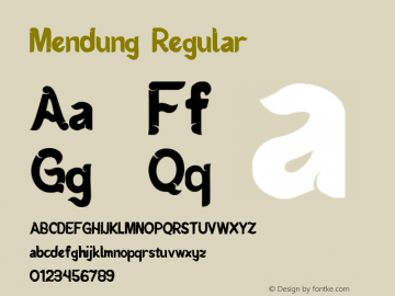 Mendung-regular Version 1.000 Font Sample