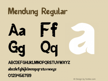 Mendung-regular Version 1.000 Font Sample