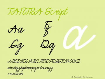 TANTRA Script Version 1.005;Fontself Maker 3.1.2图片样张