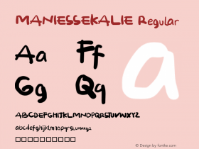 MANIESSEKALIE Version 001.000 Font Sample