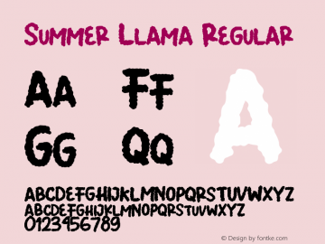 Summer Llama Version 1.00;June 24, 2019;FontCreator 11.5.0.2430 64-bit图片样张