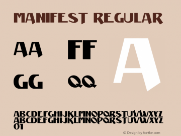 Manifest Regular Wersja 1.0 Font Sample