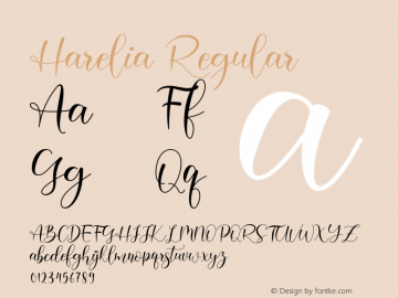 Harelia Version 1.00;August 9, 2019;FontCreator 12.0.0.2545 64-bit Font Sample