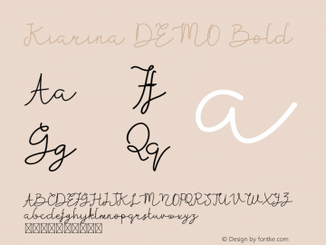 Kiarina DEMO Bold Version 1.002;Fontself Maker 3.4.0图片样张