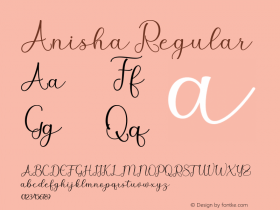 Anisha Version 1.000 Font Sample