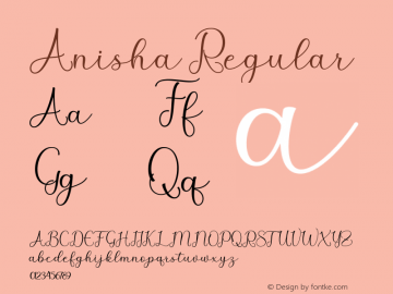 Anisha Version 1.000 Font Sample