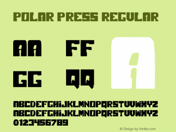 Polar Press Version 1.00;December 28, 2019;FontCreator 12.0.0.2525 64-bit图片样张