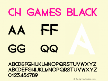 ChGames-Black Version 001.001 Font Sample