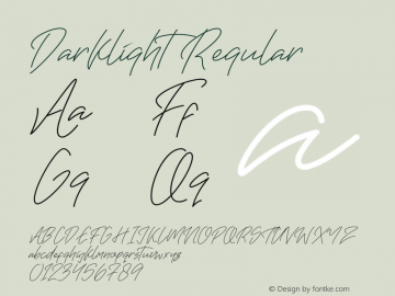 Darklight Version 001.000 Font Sample