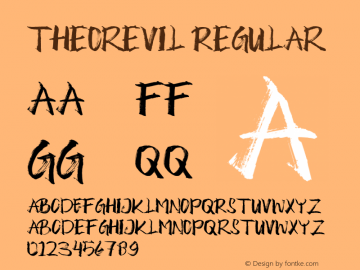 Theorevil Version 1.00;January 12, 2020;FontCreator 11.5.0.2422 64-bit图片样张