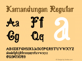 Kamandungan Regular Version 1.000 Font Sample