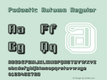 Podastic Autumn Regular Macromedia Fontographer 4.1 14/01/01图片样张