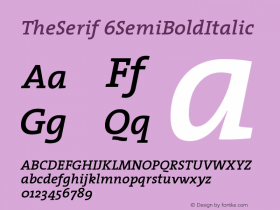 TheSerif 6SemiBoldItalic Version 1.0图片样张