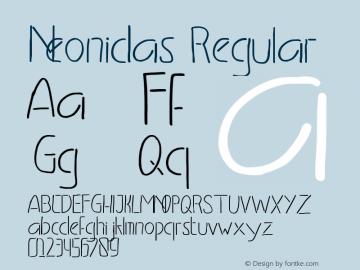 Neonidas Version 1.00;January 22, 2020;FontCreator 11.5.0.2430 32-bit Font Sample