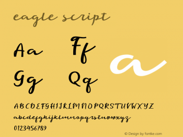 eagle-script Version 1.000 Font Sample