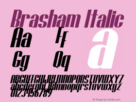 Brasham Reguler Italic Demo Italic Version 1.00;January 22, 2020;FontCreator 12.0.0.2535 64-bit Font Sample