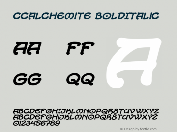 CCAlchemite BoldItalic Macromedia Fontographer 4.1 1/16/01图片样张