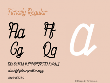 Firnaily Version 1.00;January 16, 2020;FontCreator 12.0.0.2547 64-bit Font Sample